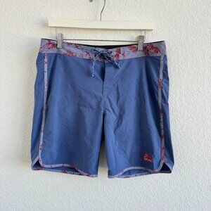 Patagonia Tropical Swim Trunks / Board Shorts, blue/red, size 33